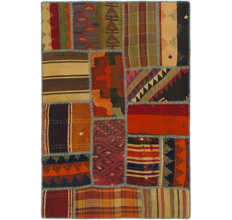 2' 10 x 4' 2 Kilim Patchwork Rug