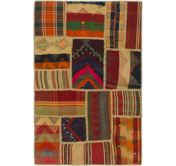 2' 8 x 4' 2 Kilim Patchwork Rug