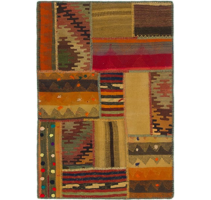 2' 8 x 4' Kilim Patchwork Rug