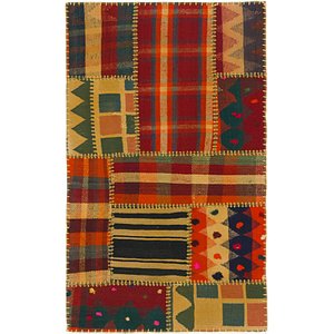 Unique Loom 2' 6 x 4' 2 Kilim Patchwork Rug