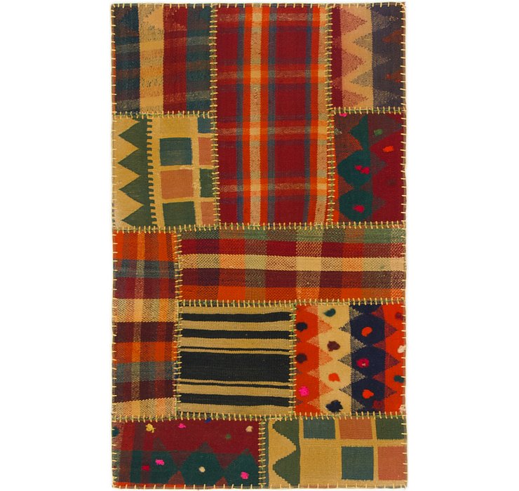 2' 6 x 4' 2 Kilim Patchwork Rug