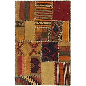 2' 8 x 4' Kilim Patchwork Rug