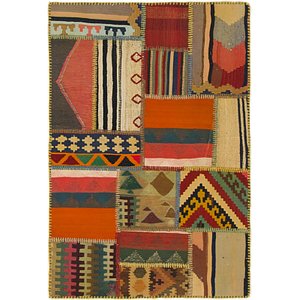 2' 9 x 4' Kilim Patchwork Rug