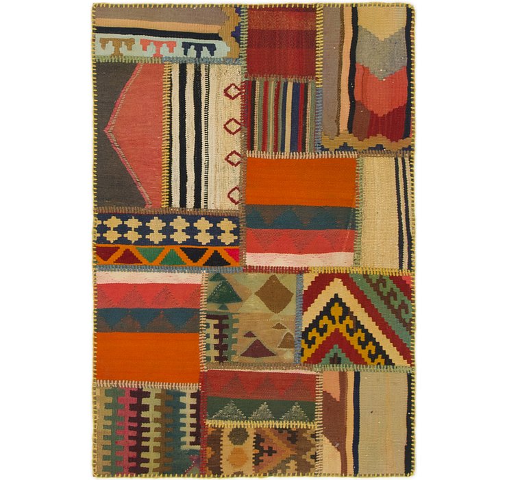 2' 9 x 4' Kilim Patchwork Rug