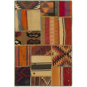 Unique Loom 2' 8 x 4' Kilim Patchwork Rug