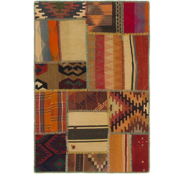 2' 8 x 4' Kilim Patchwork Rug