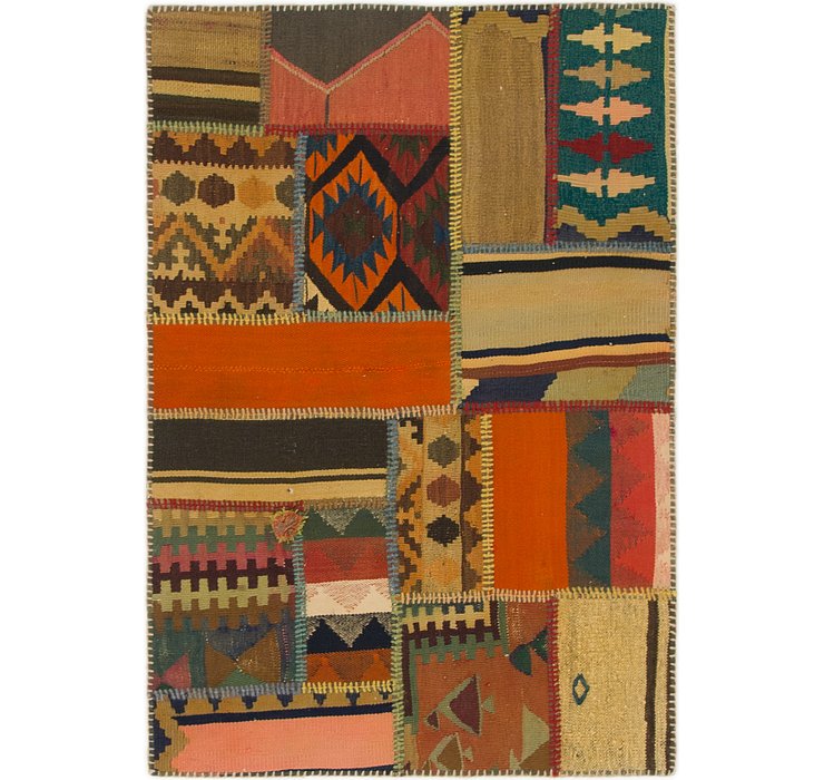 2' 9 x 4' Kilim Patchwork Rug