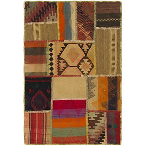 Unique Loom 2' 8 x 4' Kilim Patchwork Rug