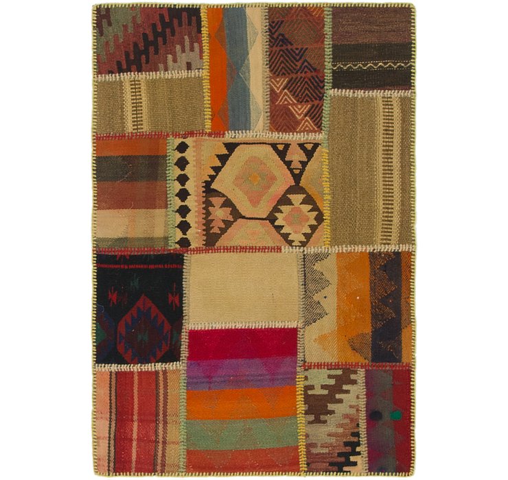 2' 8 x 4' Kilim Patchwork Rug