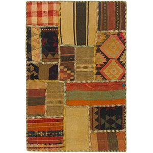 2' 8 x 4' Kilim Patchwork Rug