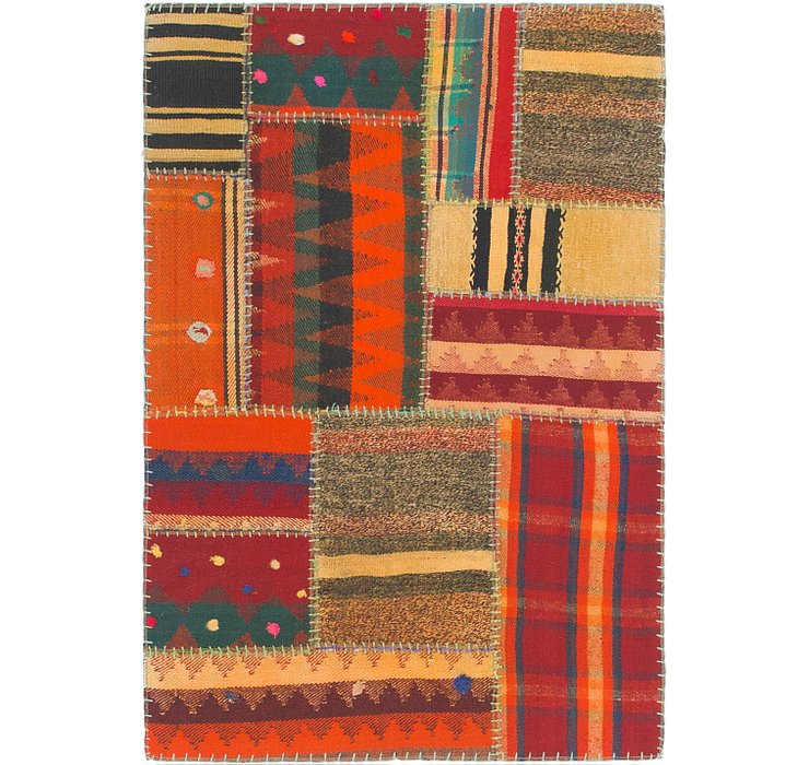 2' 10 x 4' 3 Kilim Patchwork Rug