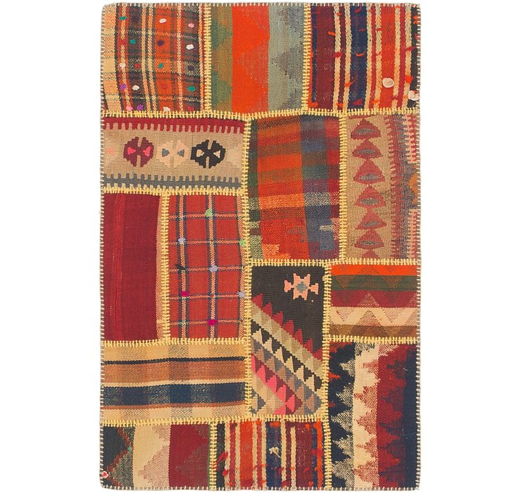 2' 8 x 4' 2 Kilim Patchwork Rug