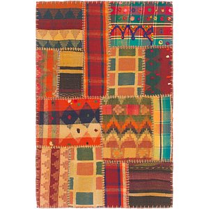 Unique Loom 2' 8 x 4' 2 Kilim Patchwork Rug