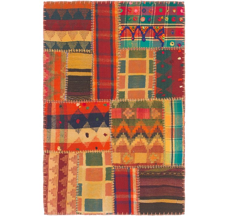 2' 8 x 4' 2 Kilim Patchwork Rug