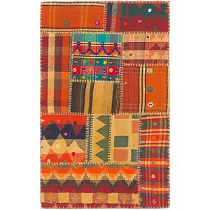 2' 7 x 4' 3 Kilim Patchwork Rug