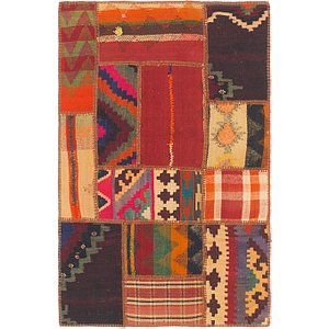 2' 7 x 4' Kilim Patchwork Rug