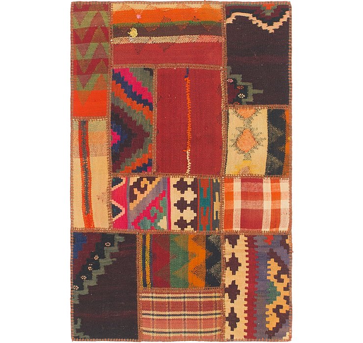 2' 7 x 4' Kilim Patchwork Rug