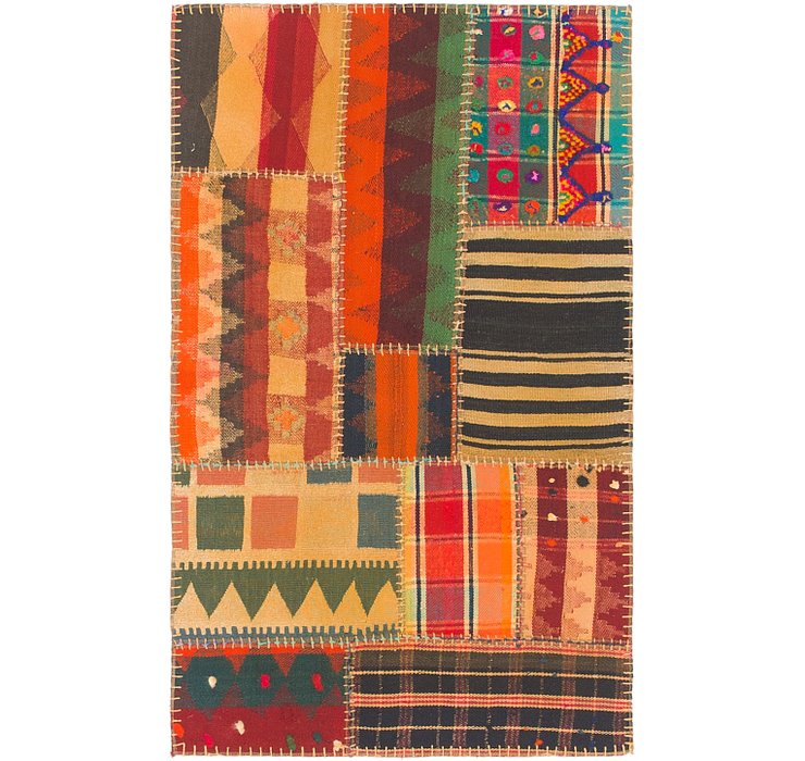 2' 7 x 4' 2 Kilim Patchwork Rug
