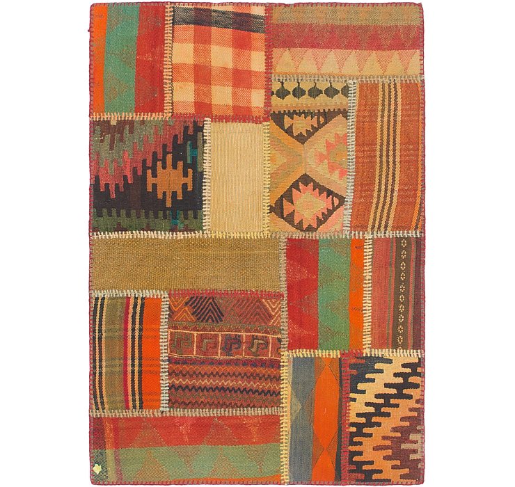 2' 8 x 4' Kilim Patchwork Rug