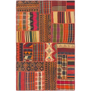4' 2 x 6' Kilim Patchwork Rug