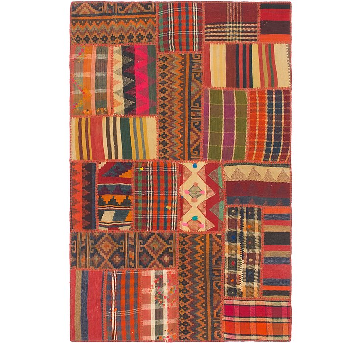 4' 2 x 6' Kilim Patchwork Rug