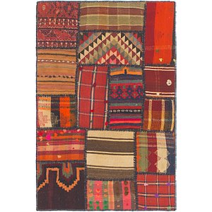 Unique Loom 2' 8 x 4' Kilim Patchwork Rug