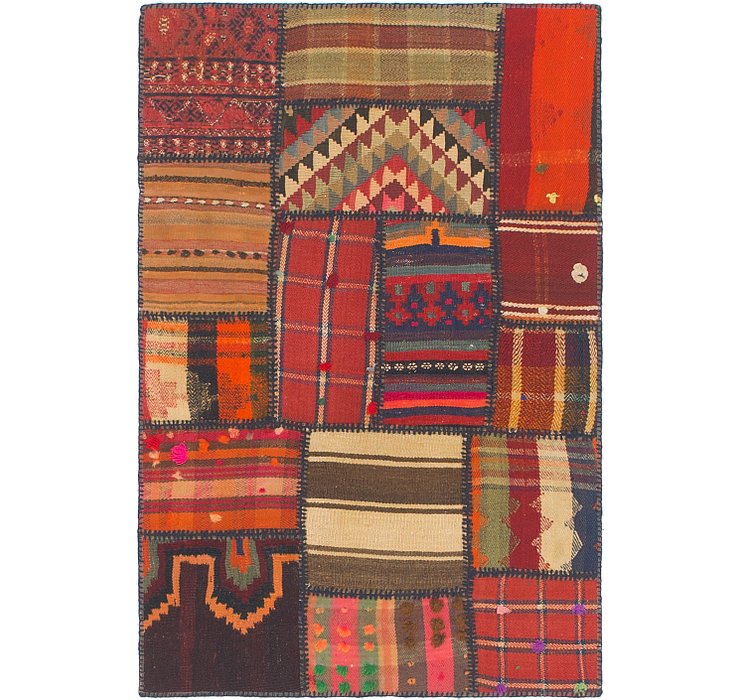 2' 8 x 4' Kilim Patchwork Rug