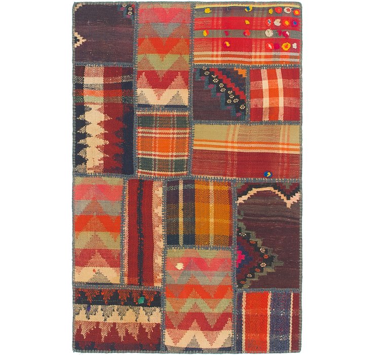 2' 8 x 4' 2 Kilim Patchwork Rug