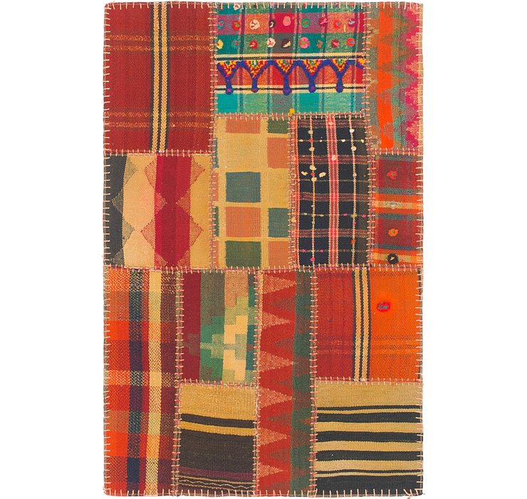 2' 8 x 4' 3 Kilim Patchwork Rug
