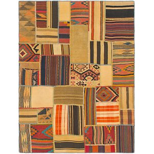 Unique Loom 5' x 6' 8 Kilim Patchwork Rug