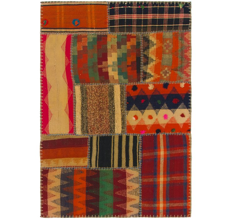 2' 10 x 4' 2 Kilim Patchwork Rug