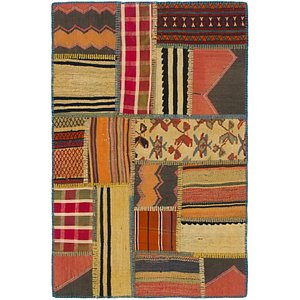 Unique Loom 2' 9 x 4' 2 Kilim Patchwork Rug