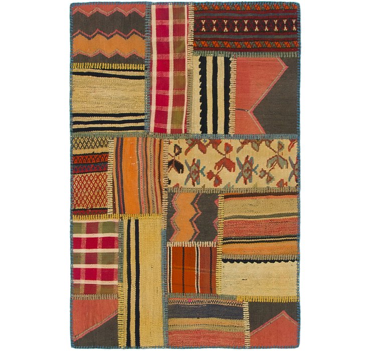 2' 9 x 4' 2 Kilim Patchwork Rug