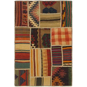 2' 8 x 4' Kilim Patchwork Rug