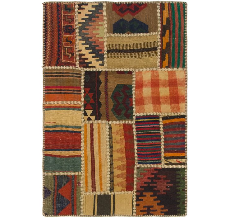 2' 8 x 4' Kilim Patchwork Rug