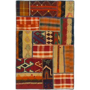 2' 9 x 4' 2 Kilim Patchwork Rug