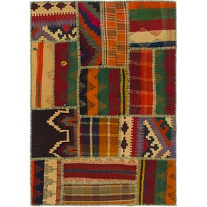 Unique Loom 3' x 4' Kilim Patchwork Rug