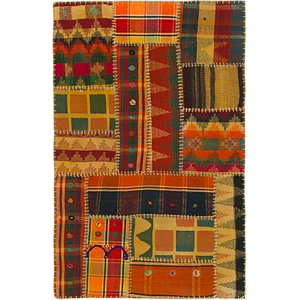 3' x 4' 6 Kilim Patchwork Rug