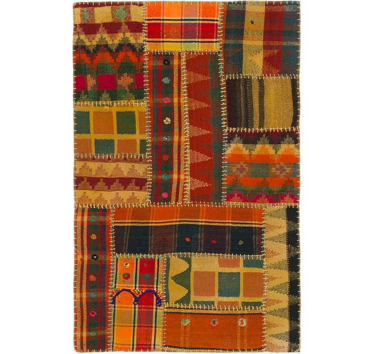 3' x 4' 6 Kilim Patchwork Rug