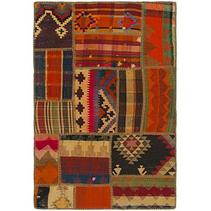 Unique Loom 2' 9 x 4' 2 Kilim Patchwork Rug