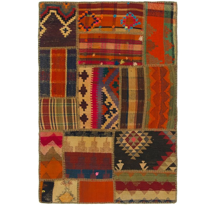 2' 9 x 4' 2 Kilim Patchwork Rug