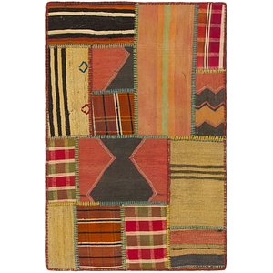 Unique Loom 2' 7 x 4' Kilim Patchwork Rug