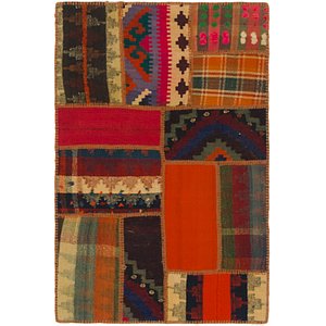 Unique Loom 2' 7 x 4' Kilim Patchwork Rug