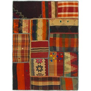 Unique Loom 2' 10 x 4' Kilim Patchwork Rug