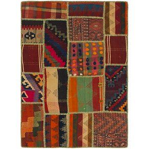 Unique Loom 3' x 4' Kilim Patchwork Rug