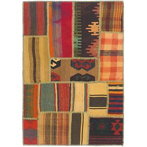 Unique Loom 2' 8 x 4' Kilim Patchwork Rug