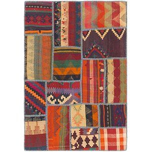 3' x 4' 2 Kilim Patchwork Rug