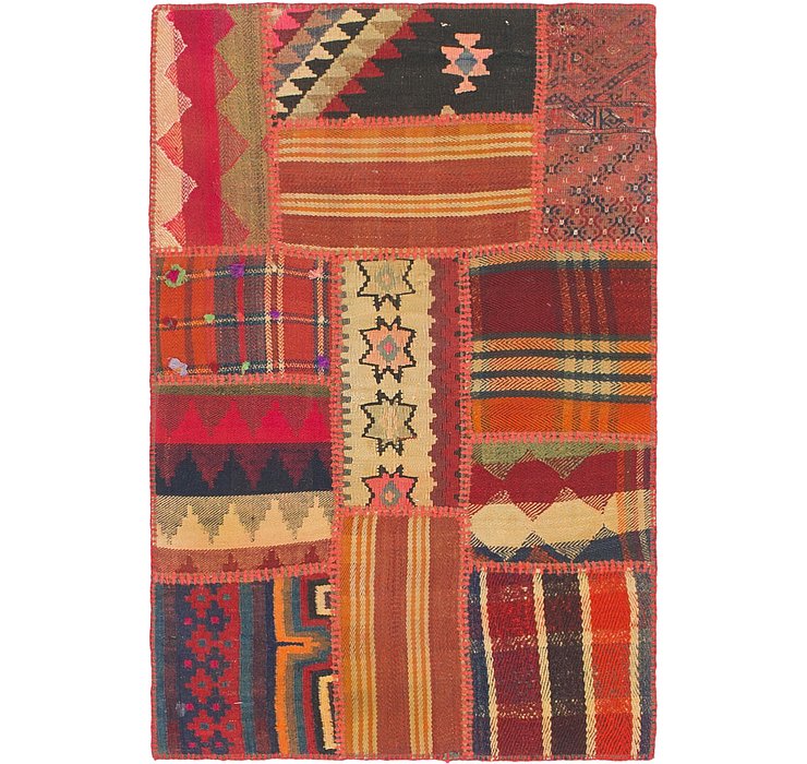 2' 6 x 3' 10 Kilim Patchwork Rug