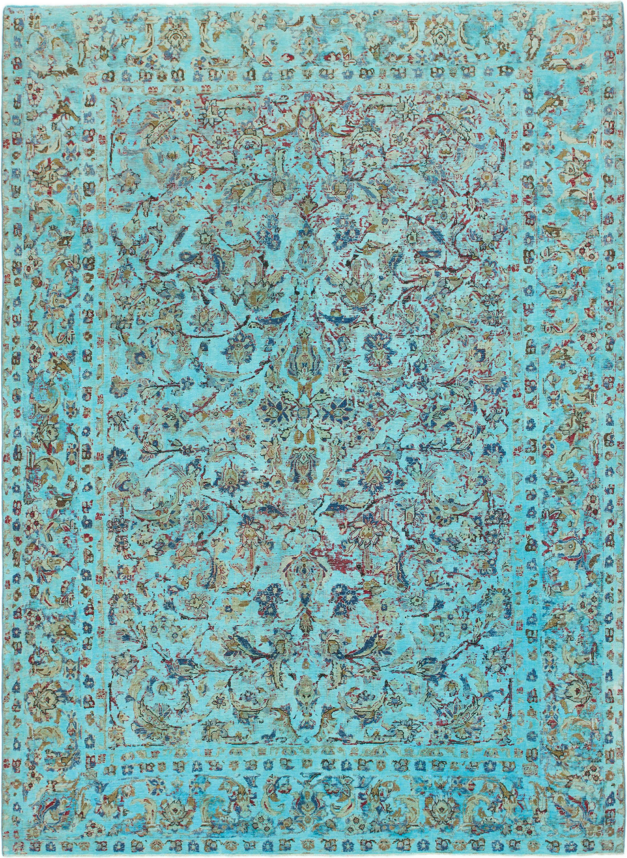 Turquoise 8 X 11 Ultra Vintage Persian Rug Irugs Uk - Overdyed Persian Rugs Uk Turquoise 8 X 11 Ultra Vintage Persian Rug Irugs Uk - Overdyed Persian Rugs Uk