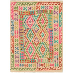 4' 2 x 5' 9 Kilim Maymana Rug